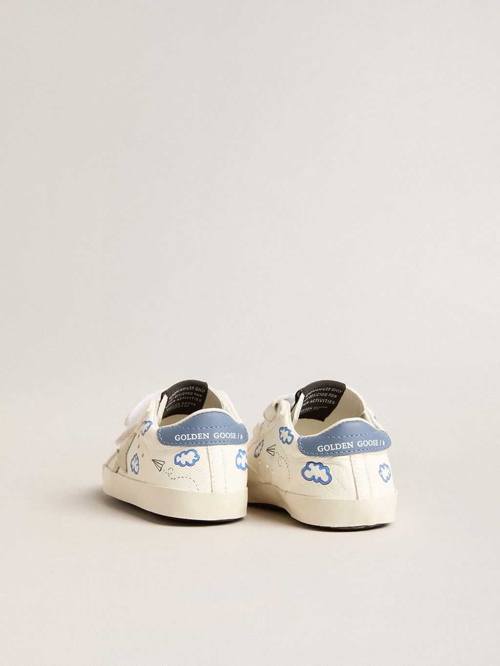 Baby Old School with suede star and light blue leather heel tab| Golden Goose