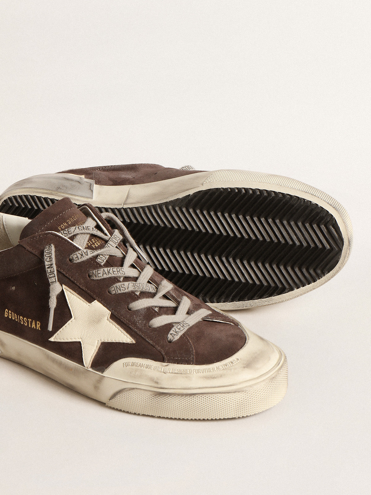 Super-Star in gray suede with ecru nappa star and heel tab| Golden Goose