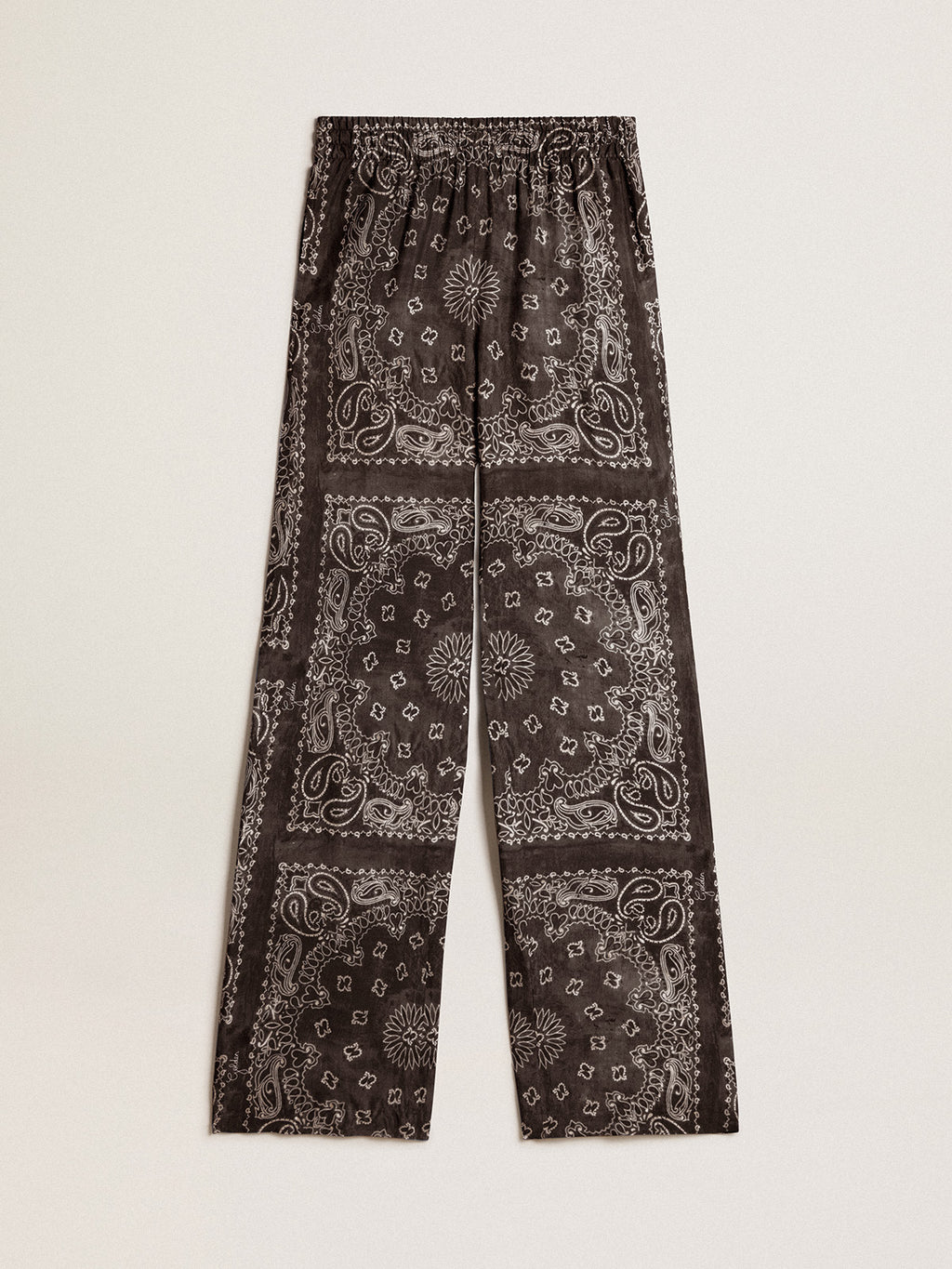 Anthracite-gray joggers with paisley print| Golden Goose
