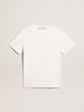 Men's white T-shirt with distressed treatment| Golden Goose