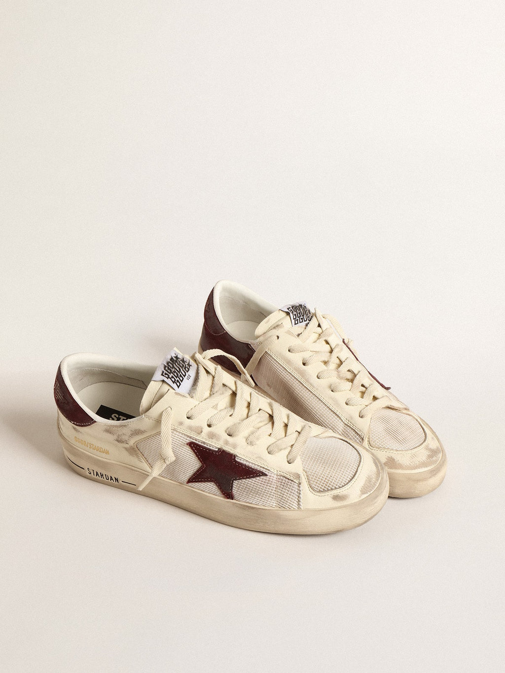 Stardan in nappa and mesh with wine-red suede star and heel tab| Golden Goose