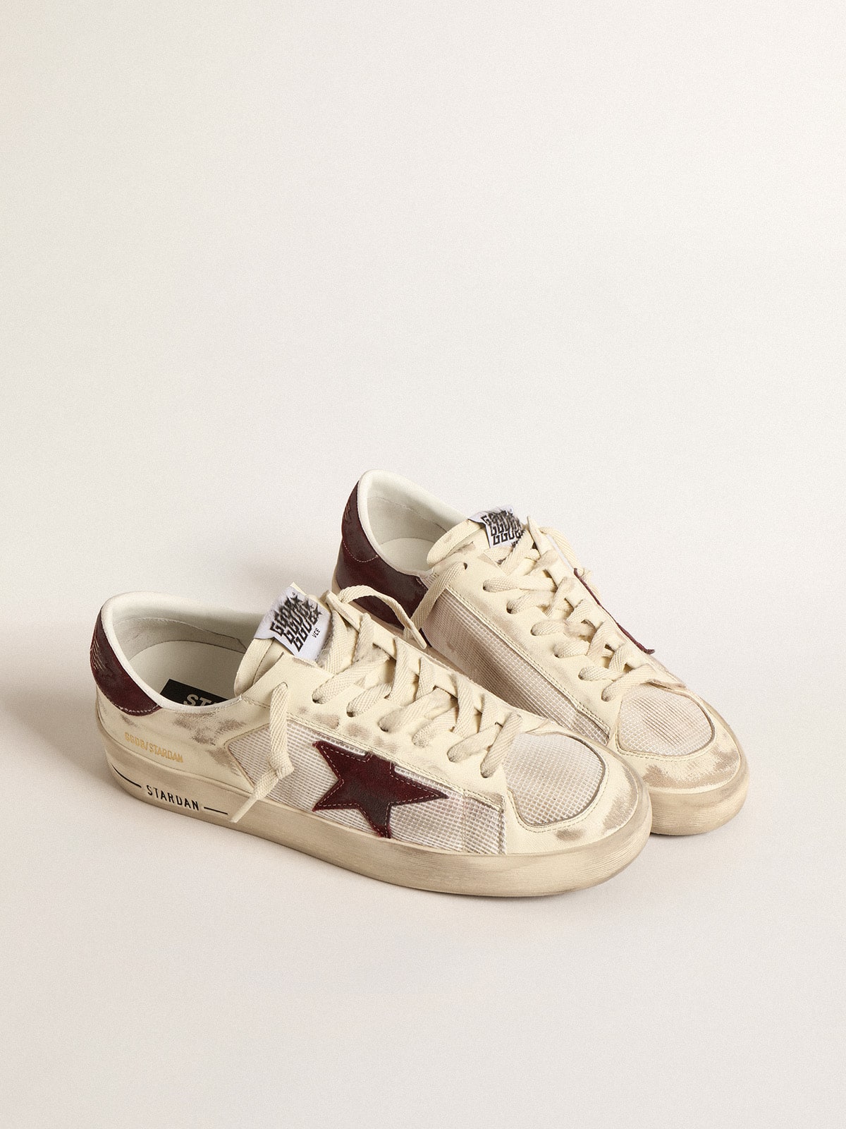 Stardan in nappa and mesh with wine-red suede star and heel tab| Golden Goose