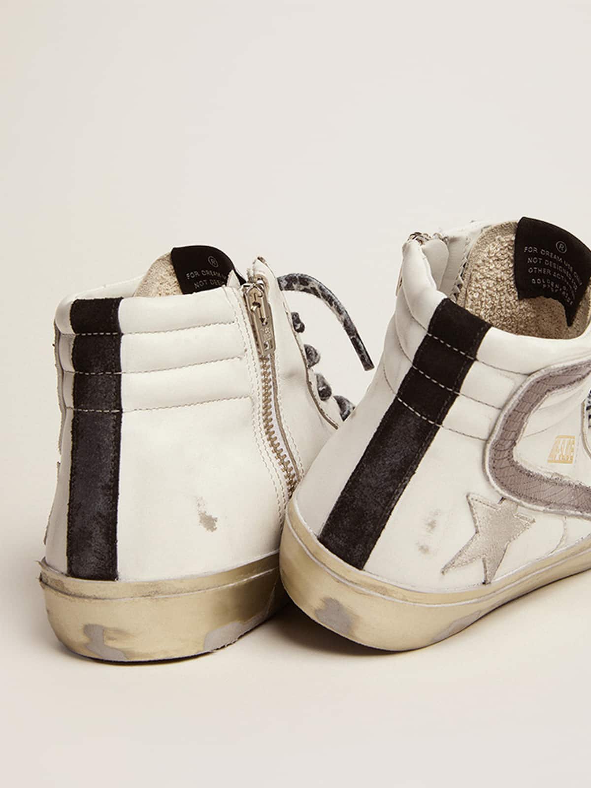 Women's Slide with star in white suede and leather flash| Golden Goose