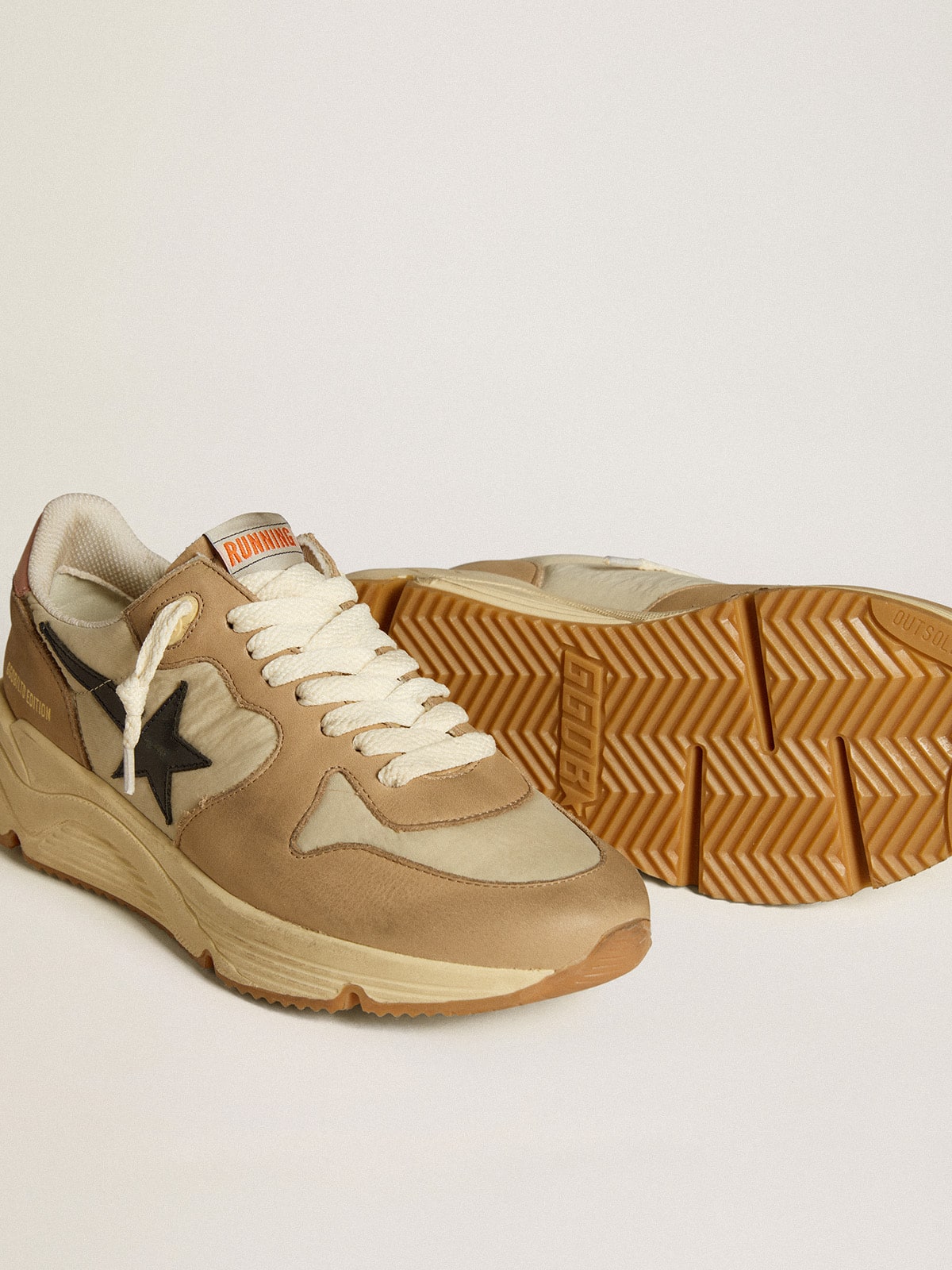 Running Sole LTD in nylon and nubuck with leather star and heel tab| Golden Goose
