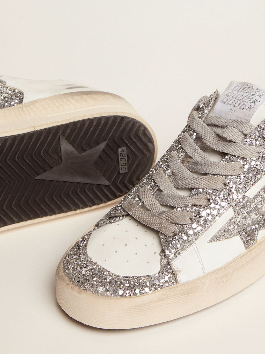 Women's Stardan sneakers with silver glitter| Golden Goose