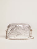 Women's Mini Star Bag in silver laminated leather with tone-on-tone star| Golden Goose