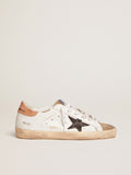 Women's Super-Star with black glitter star and pink heel tab| Golden Goose