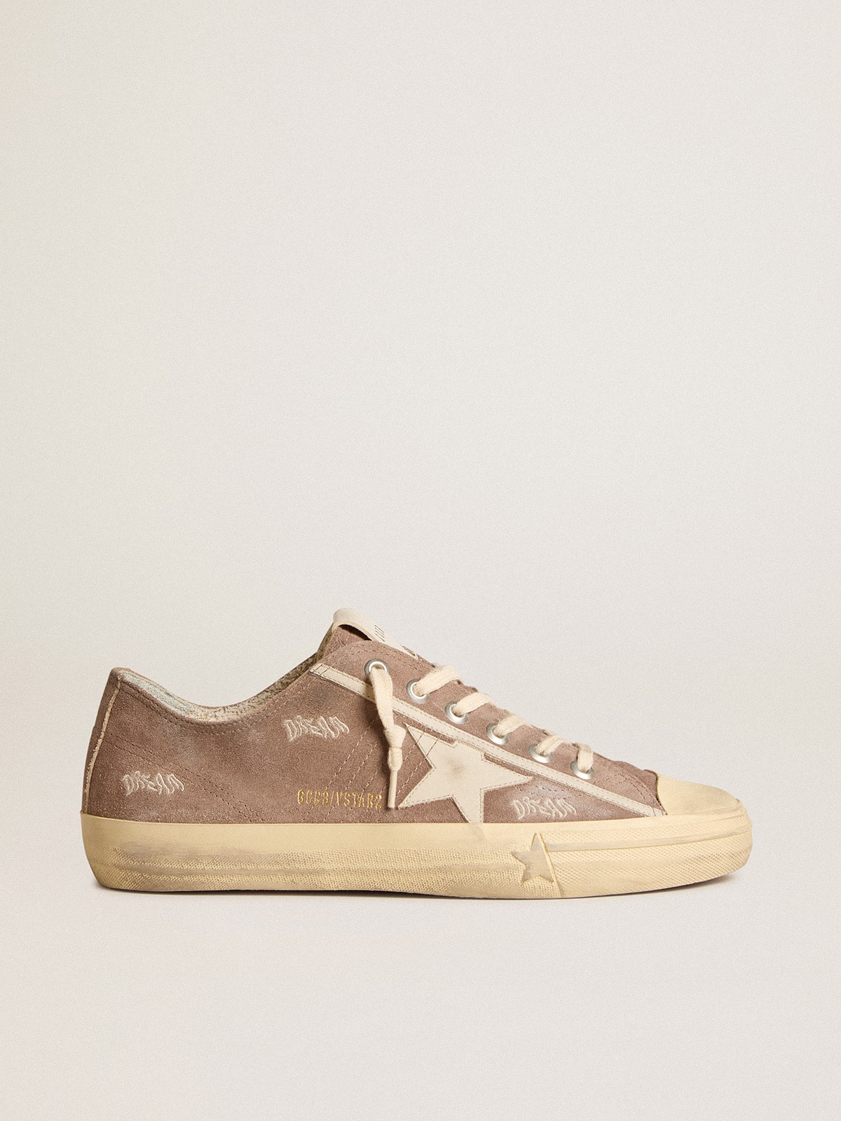Men's V-Star in dove-gray suede with light gray leather star| Golden Goose
