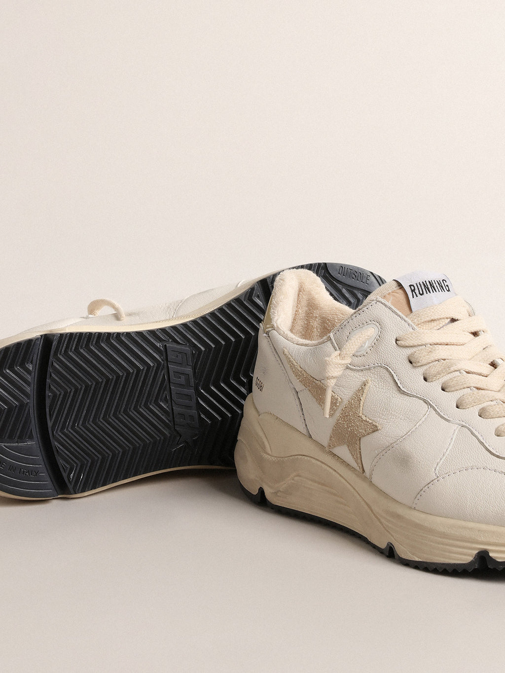 Running Sole LTD in nappa with suede star and gold heel tab| Golden Goose