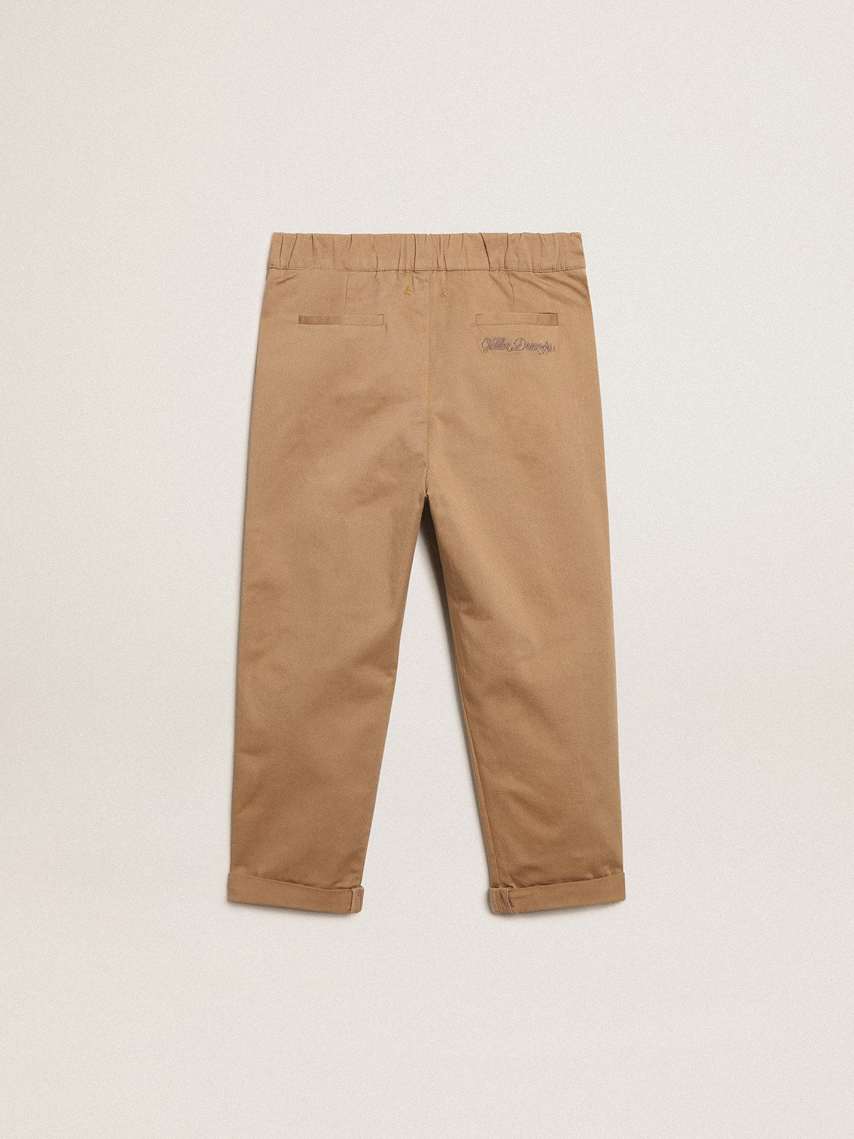 Boys' chinos in caramel cotton| Golden Goose