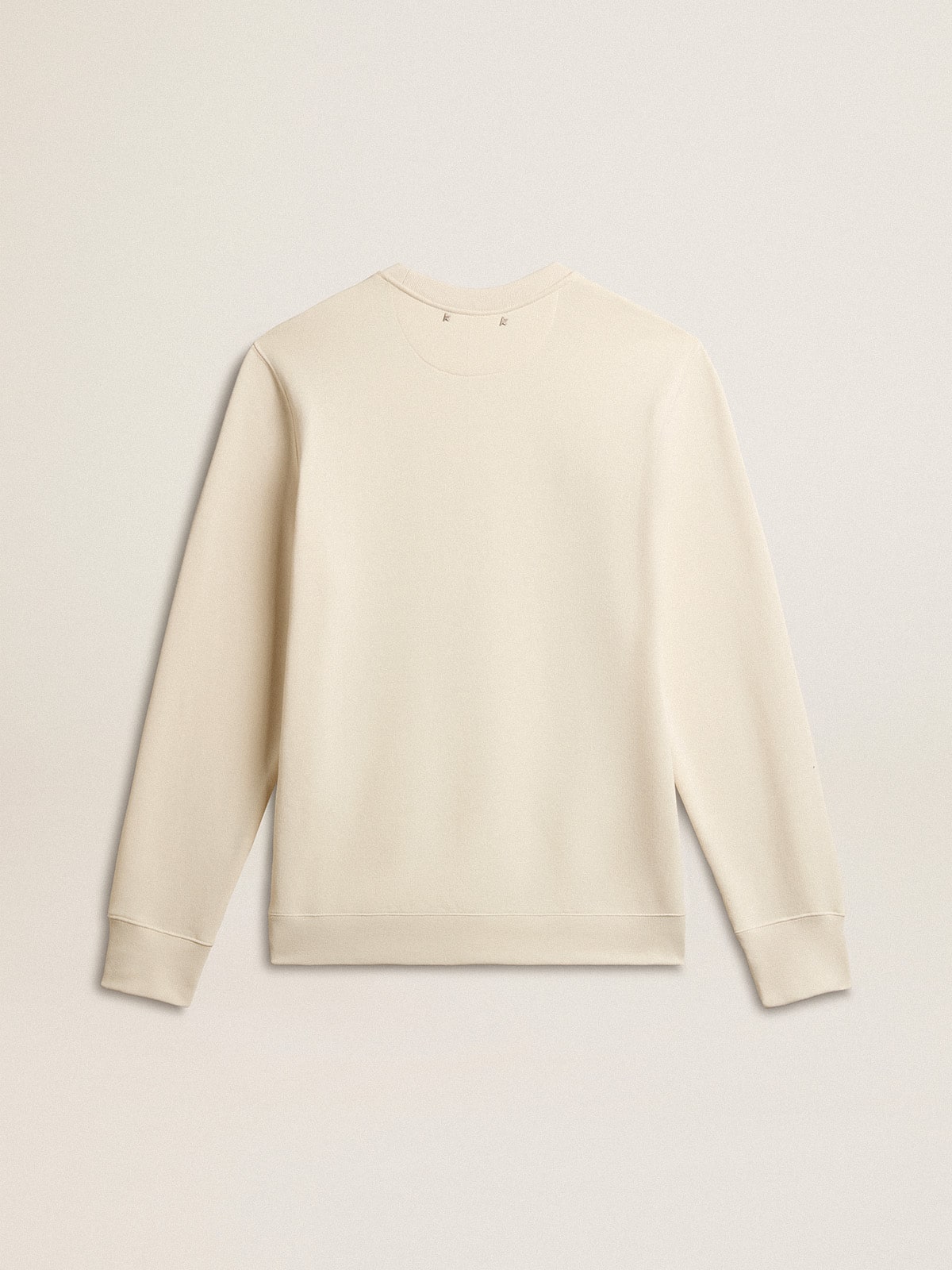 Men's cotton crew-neck sweatshirt with embroidered lettering