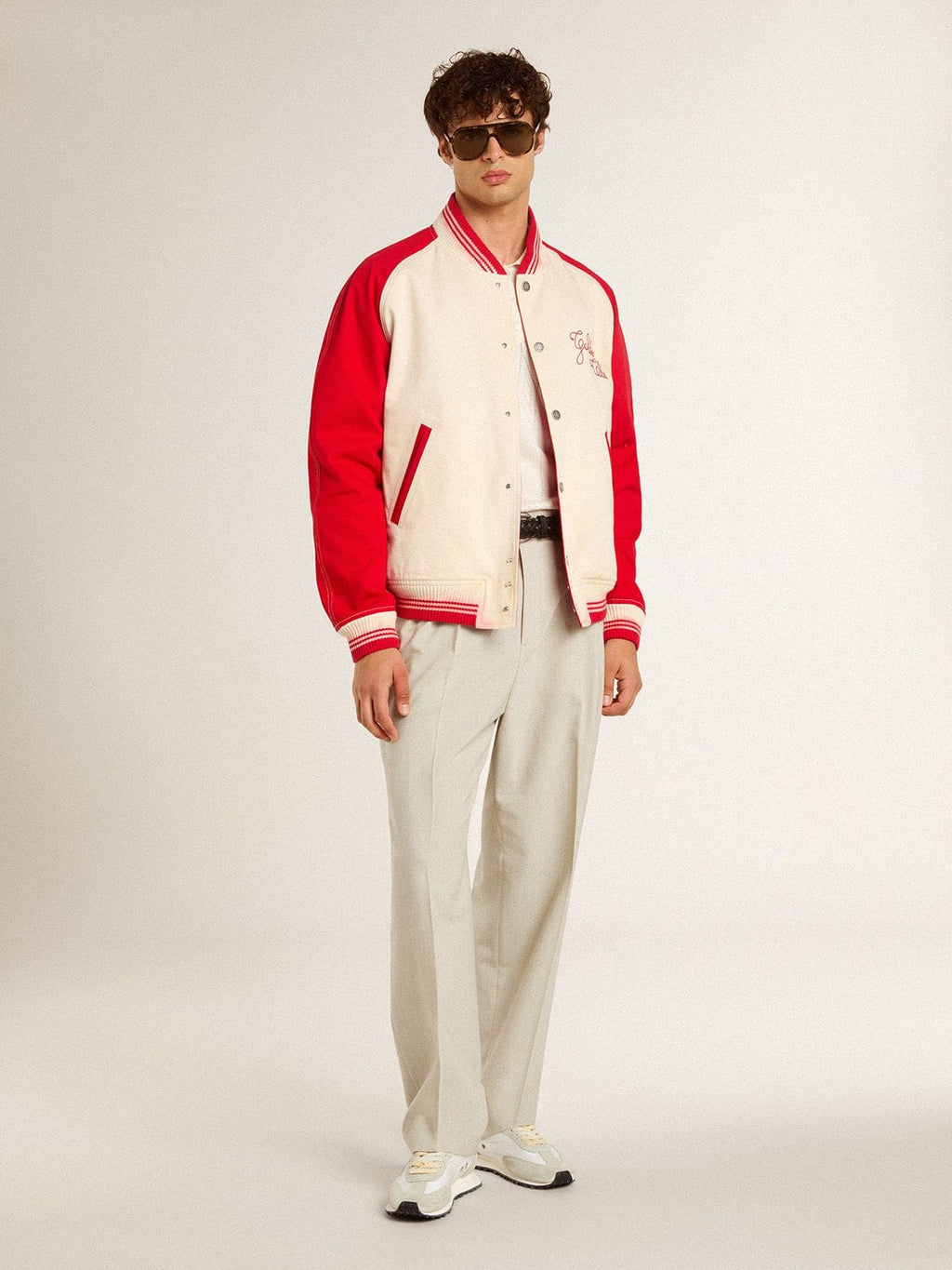 Men's Marathon with white nylon upper and silver star| Golden Goose