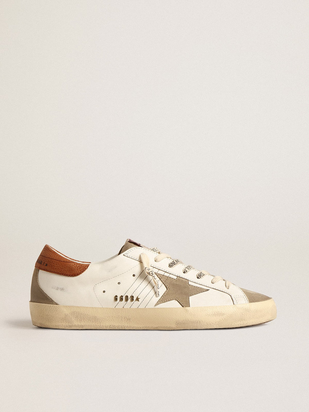 Super-Star with suede star and brown leather heel tab| Golden Goose