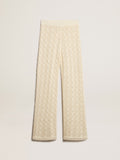 Women's ecru-colored pants| Golden Goose