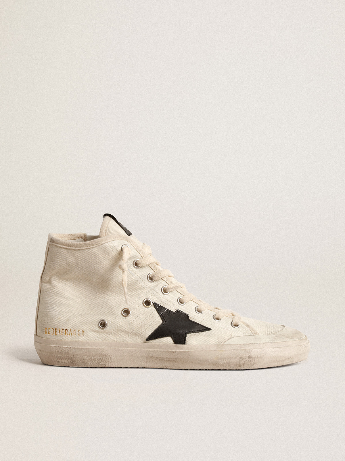 Francy Penstar in canvas with black star and red stitching| Golden Goose