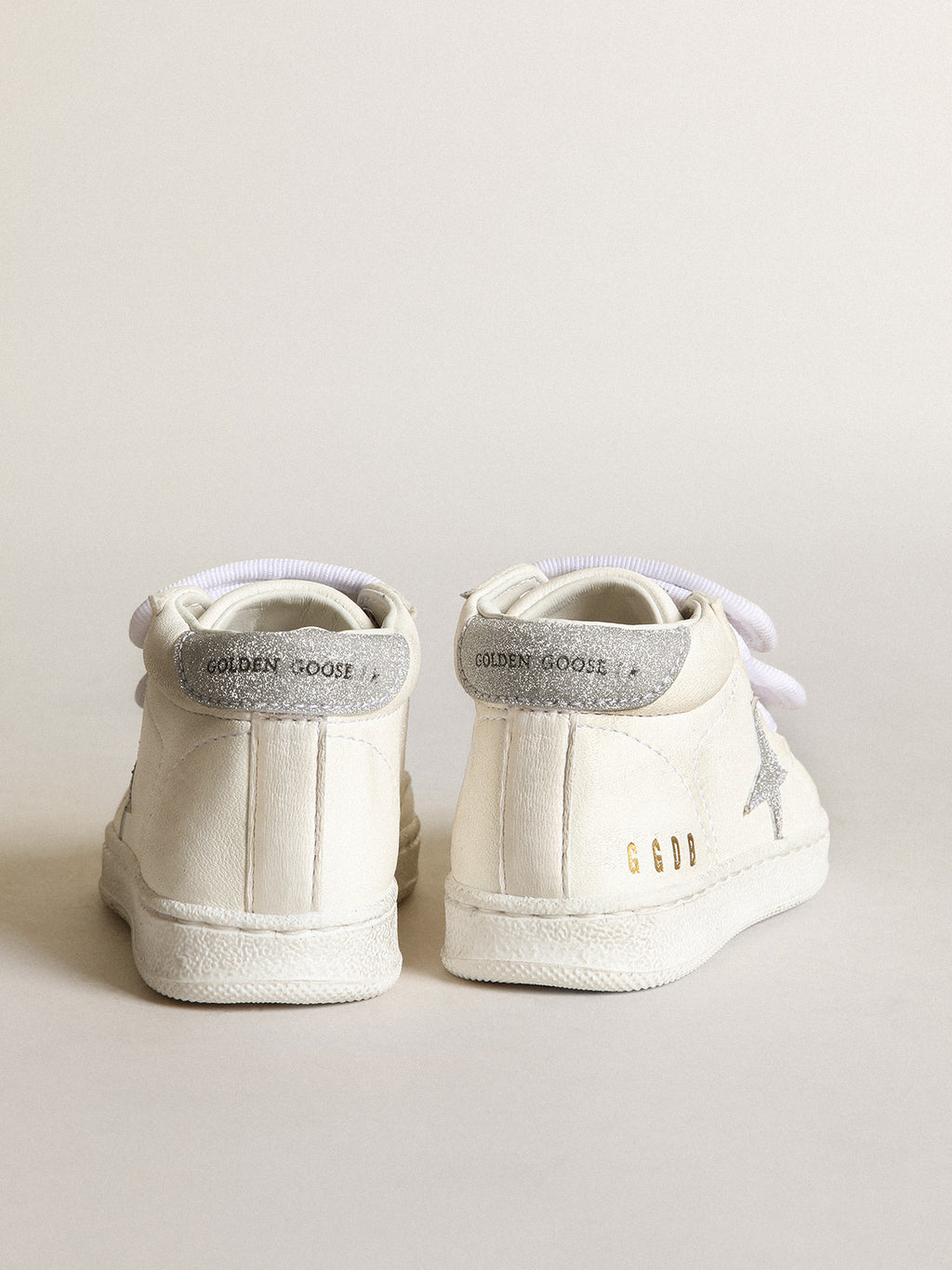 June in nappa leather with silver glitter star and heel tab| Golden Goose