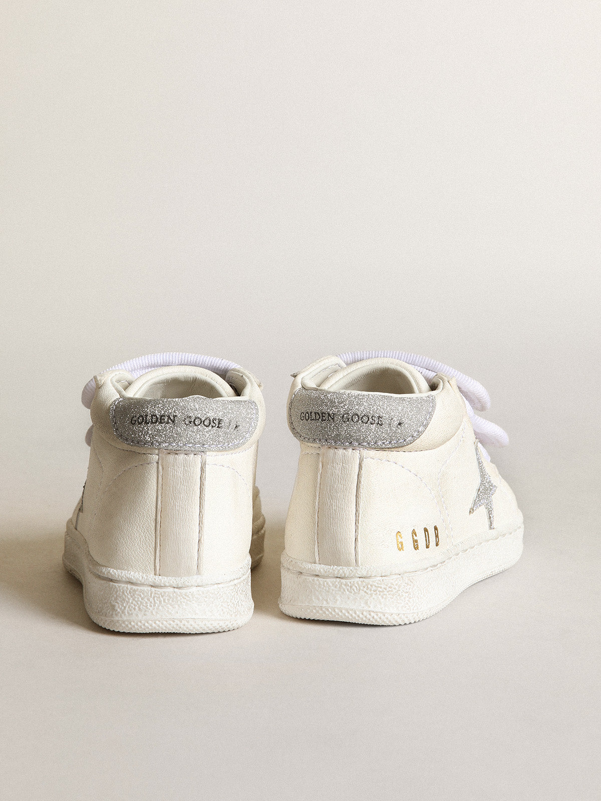 June in nappa leather with silver glitter star and heel tab| Golden Goose