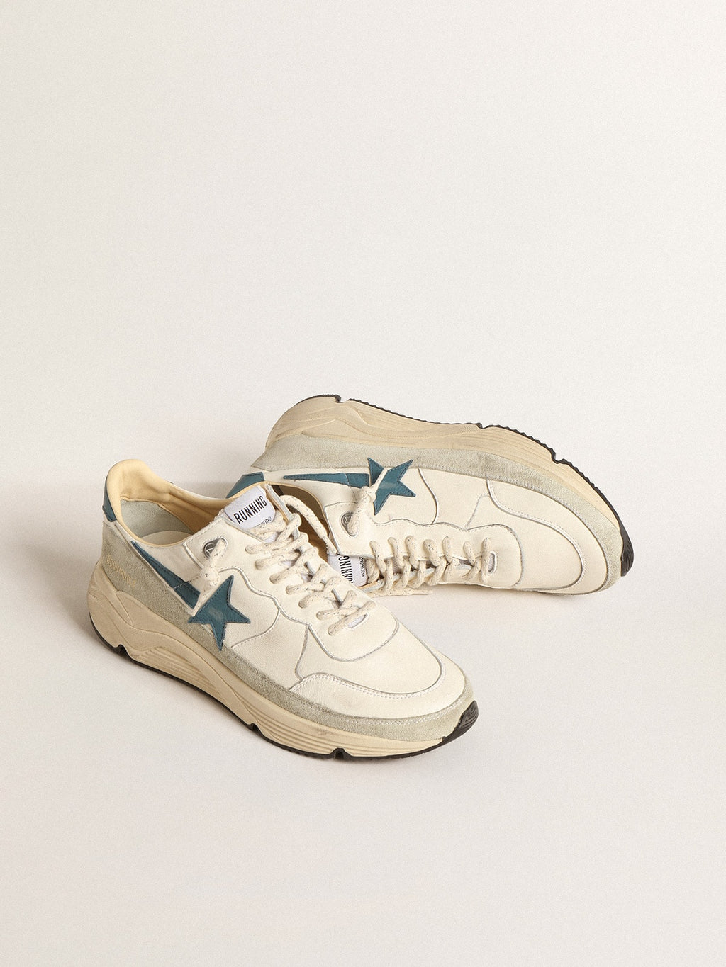 Running Sole in nappa with blue leather star and suede insert| Golden Goose