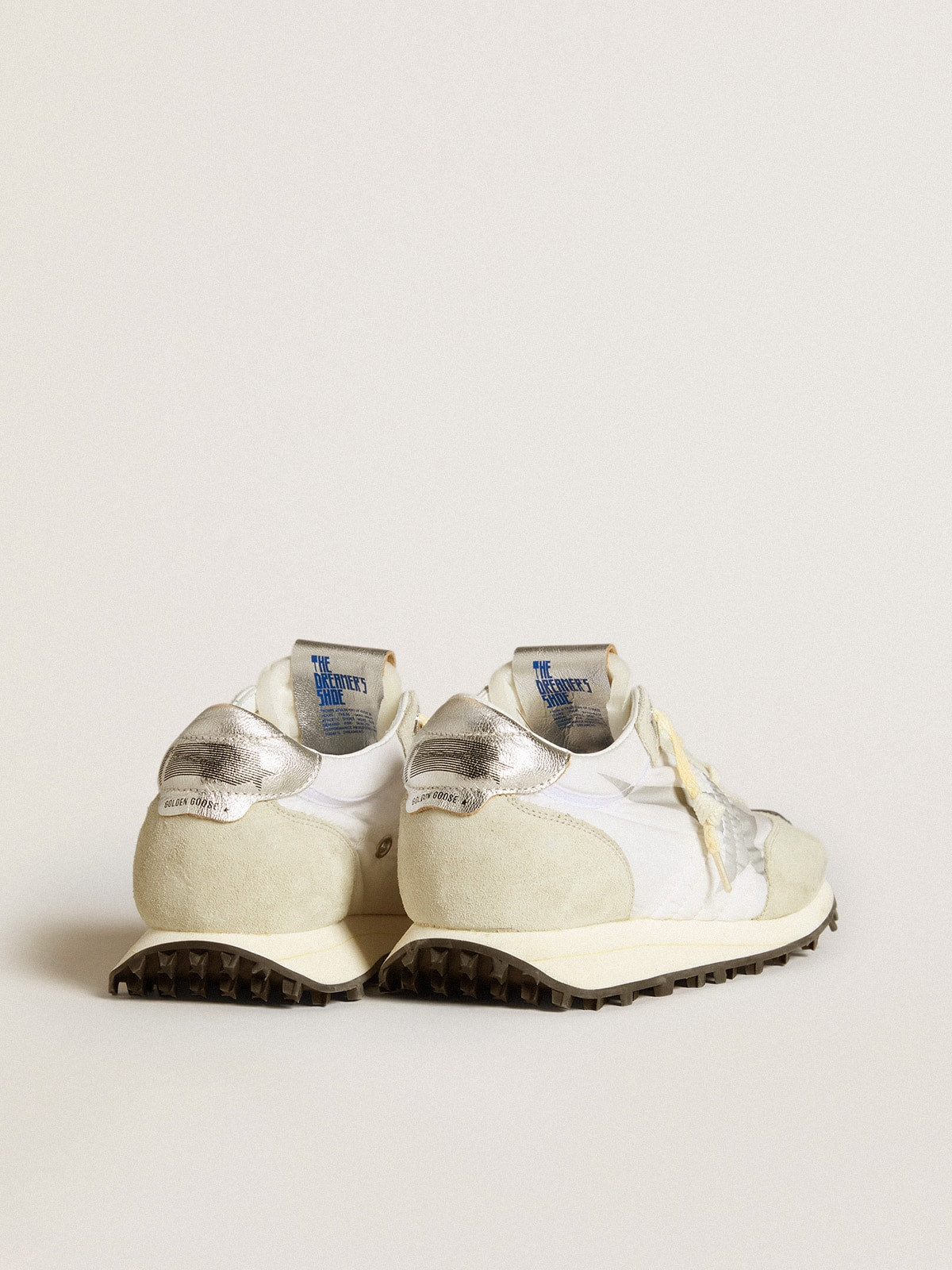 Women's Marathon with white nylon upper and silver star| Golden Goose