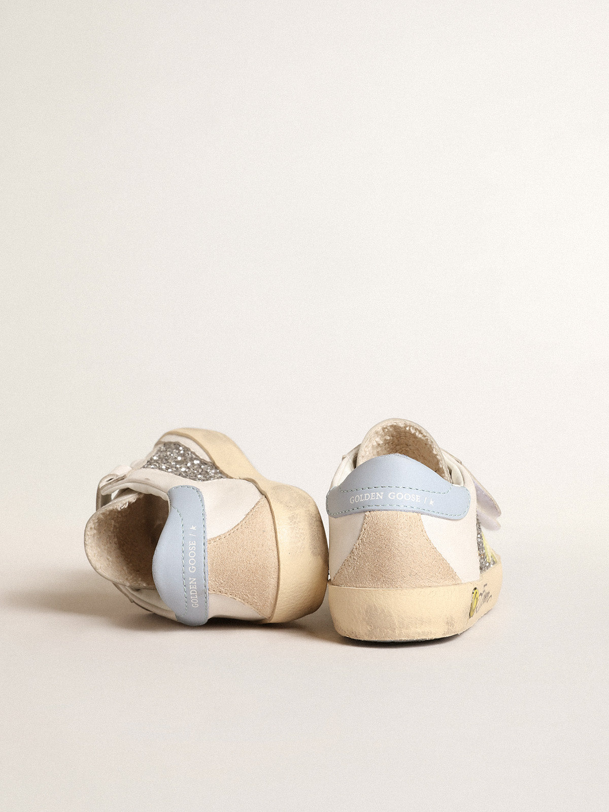 Bio-based Old School Young with yellow star and glitter inserts| Golden Goose