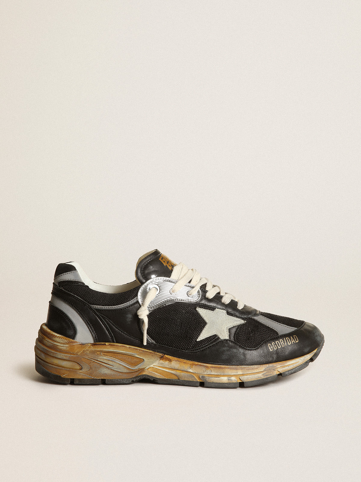 Men's Dad-Star in black mesh and nappa with ice-colored star| Golden Goose