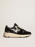 Men's Running Sole in black nappa leather and suede with a white star| Golden Goose