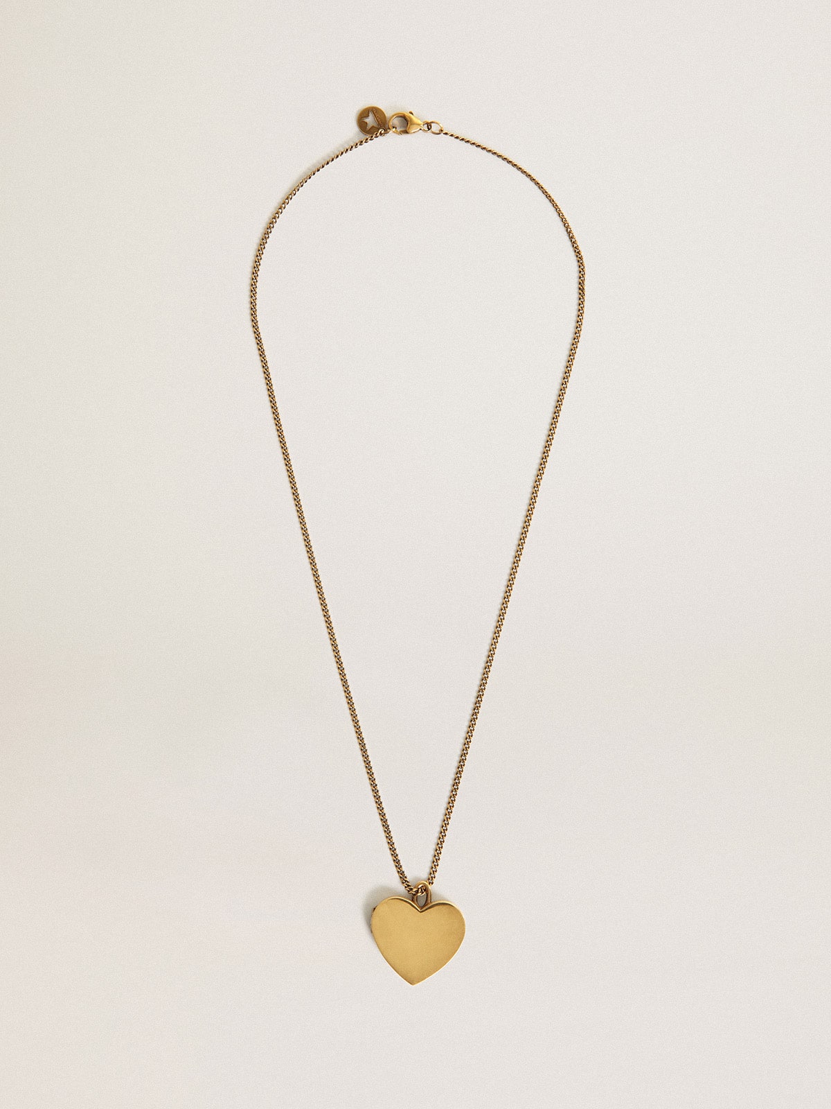 Necklace in antique gold color with heart charms| Golden Goose