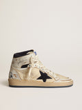 Women's Sky-Star in cream-colored nylon and white leather| Golden Goose