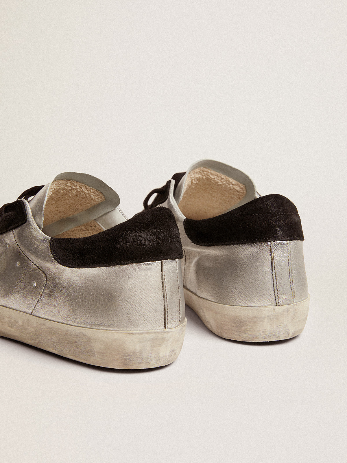 Men's Super-Star in silver leather| Golden Goose
