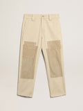 Cotton pants in beige mix| Golden Goose