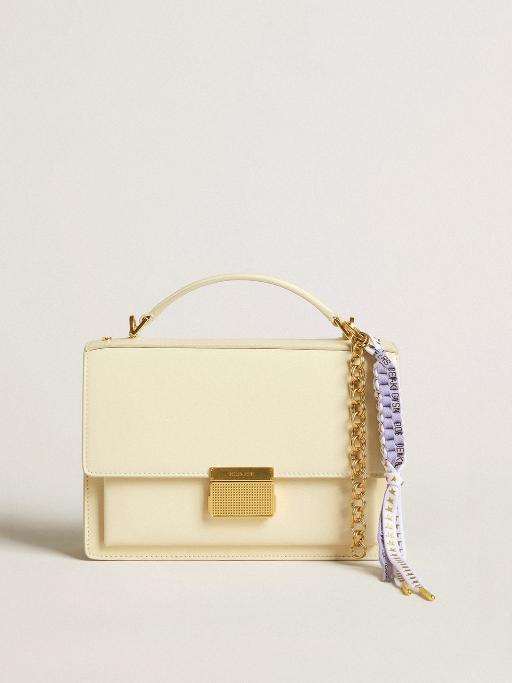 Charm with white knotted laces and gold stars| Golden Goose