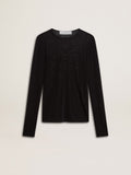 Women's black crew neck t-shirt| Golden Goose