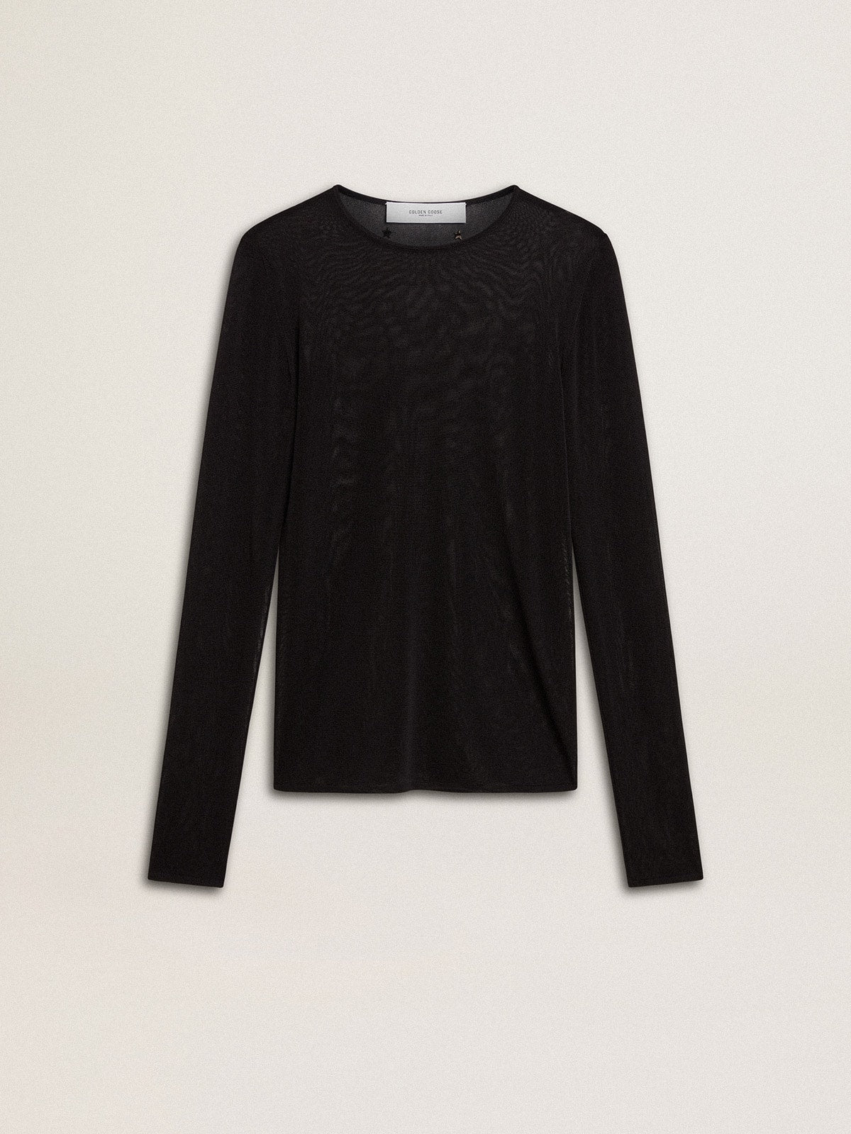 Women's black crew neck t-shirt| Golden Goose