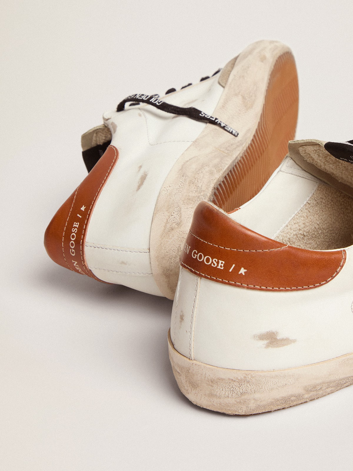 Men's Super-Star with star in olive green canvas| Golden Goose