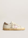 Super-Star in white nappa with pink metallic leather star| Golden Goose
