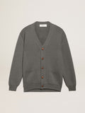 Women's grey cotton cardigan with buttons| Golden Goose