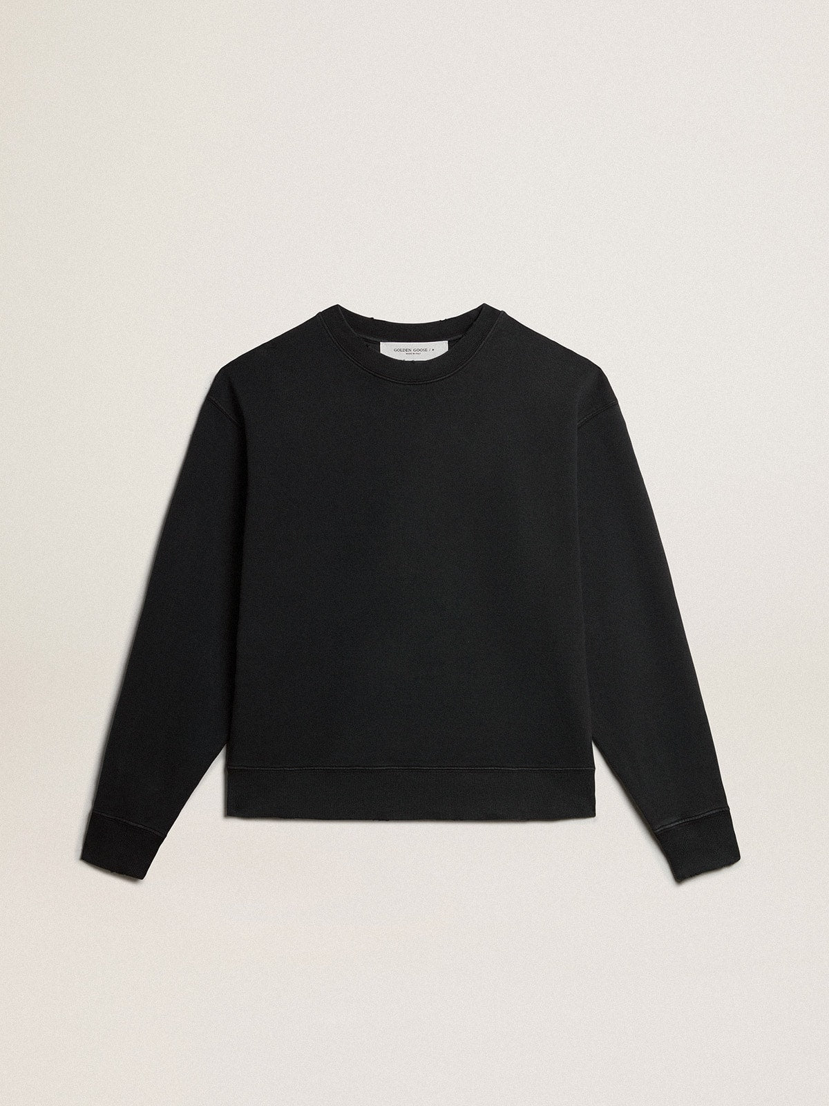 Sweatshirt in washed black with reverse logo on the back - Jersey Capsule| Golden Goose