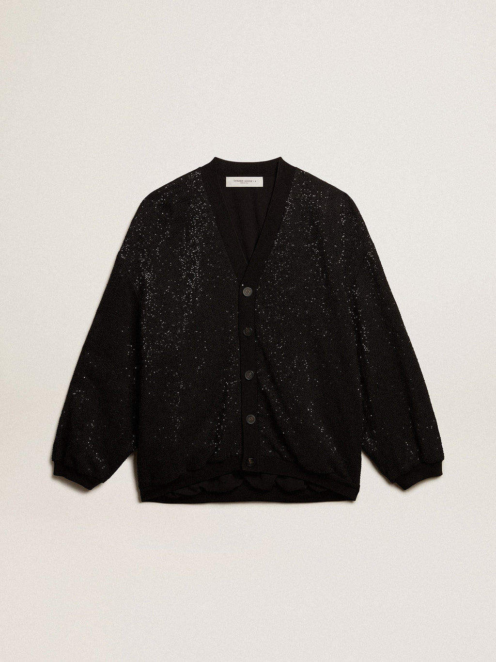 Men's black sequined cardigan-jacket