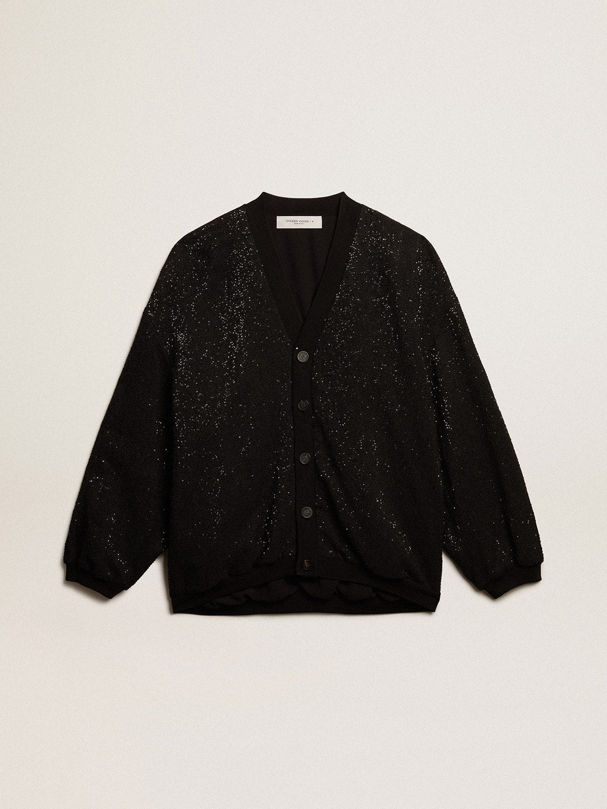 Men's black sequined cardigan-jacket