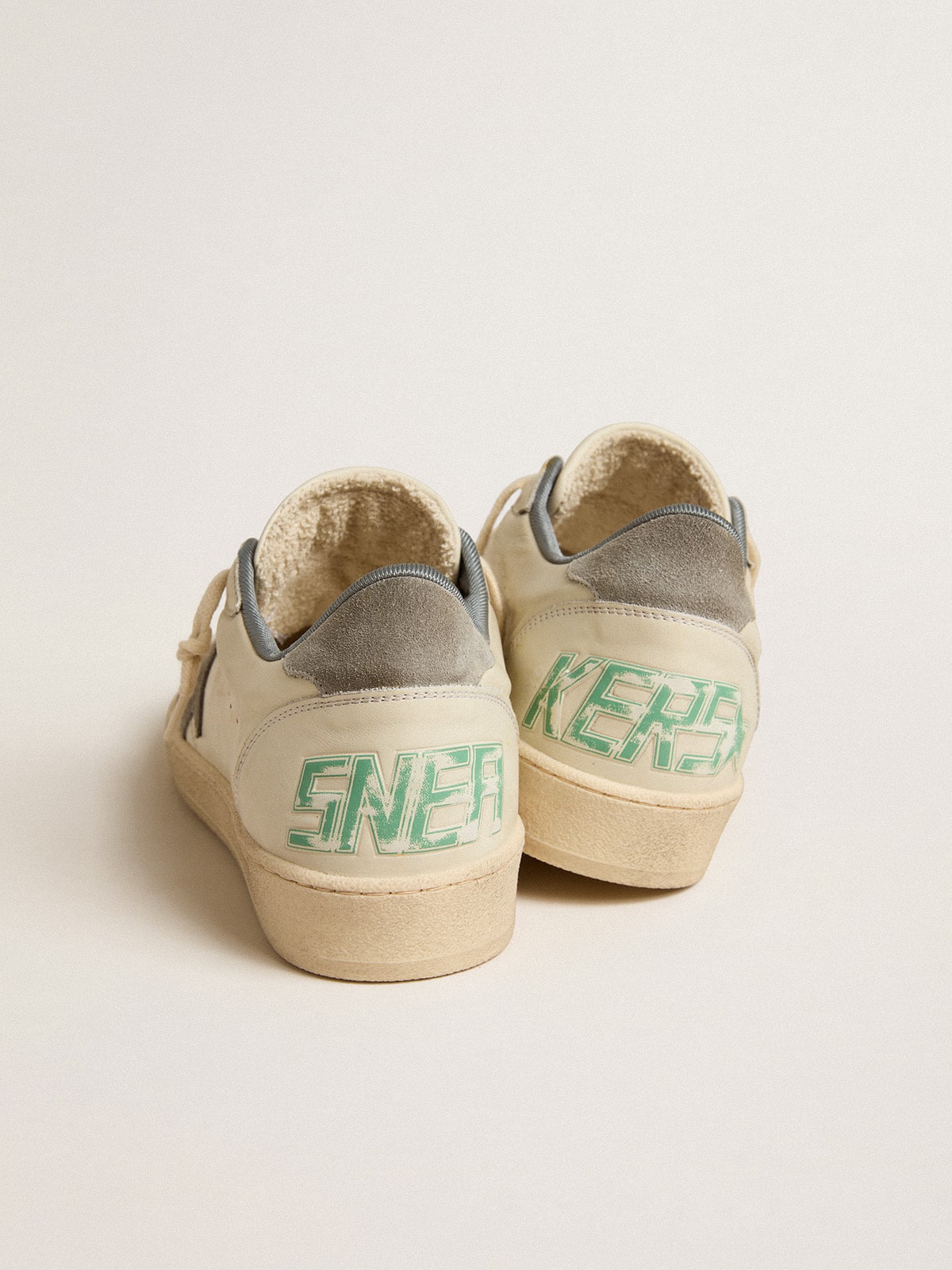 Ball Star in nappa leather with gray suede star and heel tab| Golden Goose