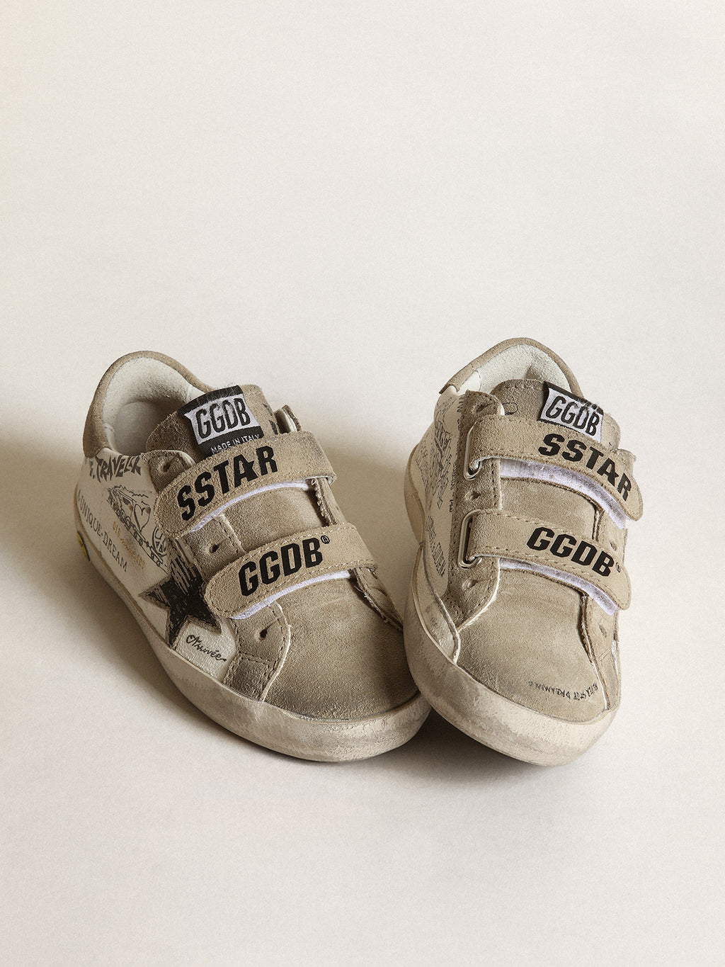 Young Old School in white nappa with dove gray inserts| Golden Goose