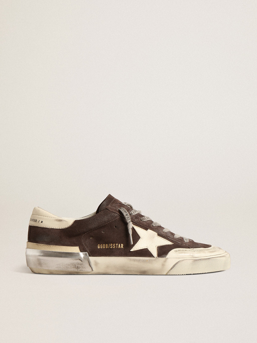 Super-Star in gray suede with ecru nappa star and heel tab| Golden Goose