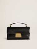 Small Venezia Bag in black boarded leather with gold details| Golden Goose
