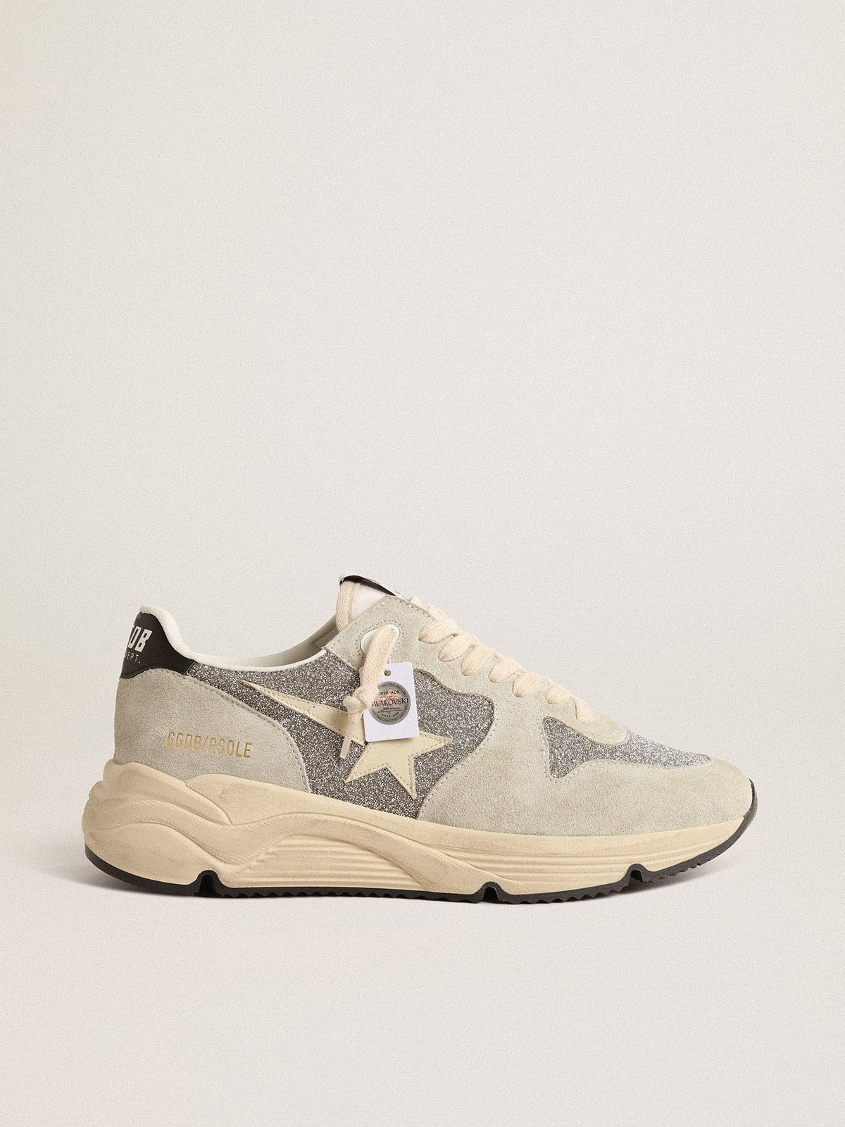 Running Sole embellished with Swarovski crystals and ivory star| Golden Goose