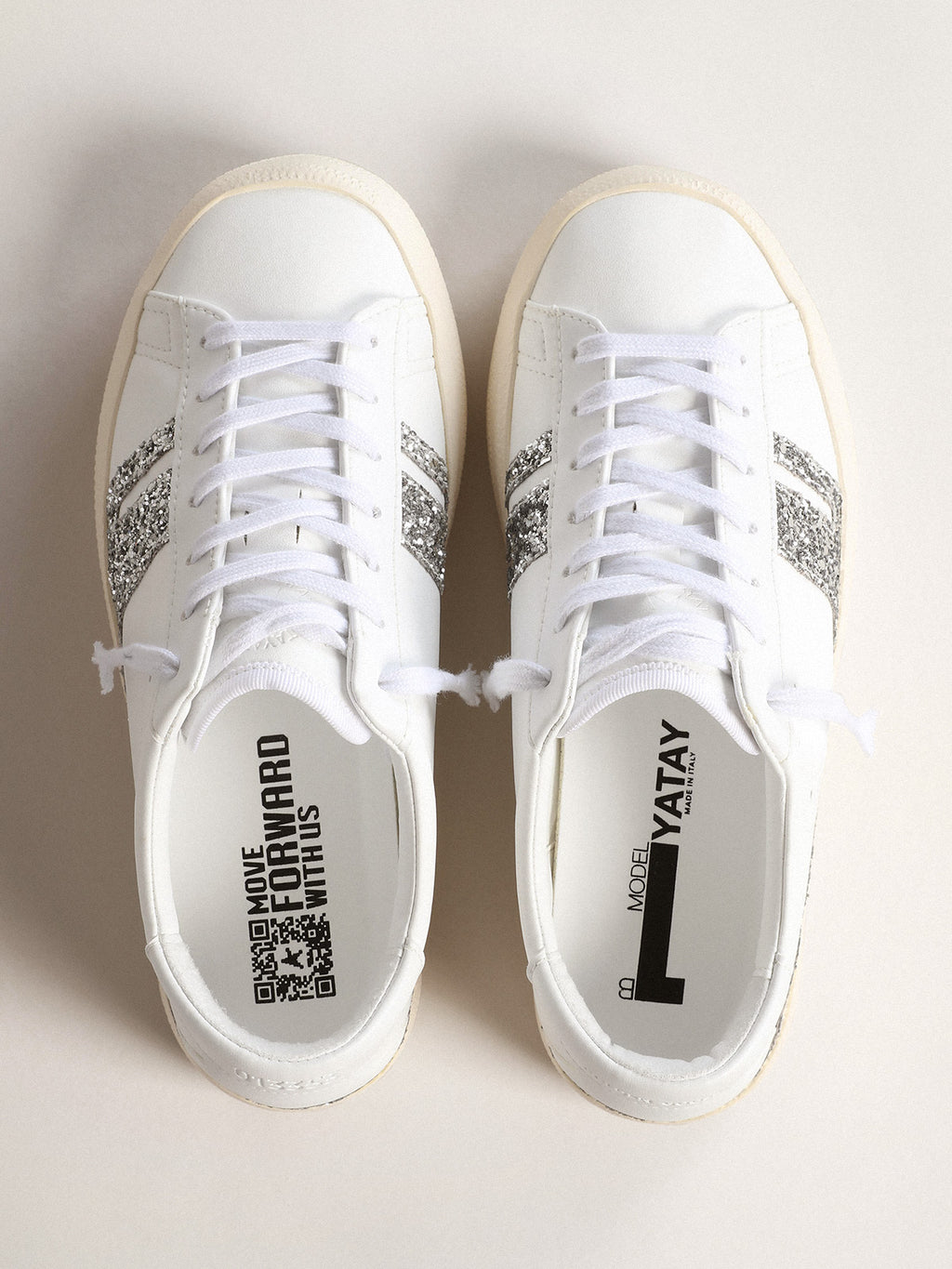 Silver glitter sneakers Yatay Model 1B| Golden Goose