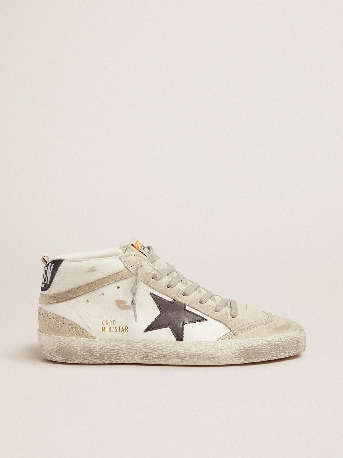 Men's Mid Star white with black star| Golden Goose
