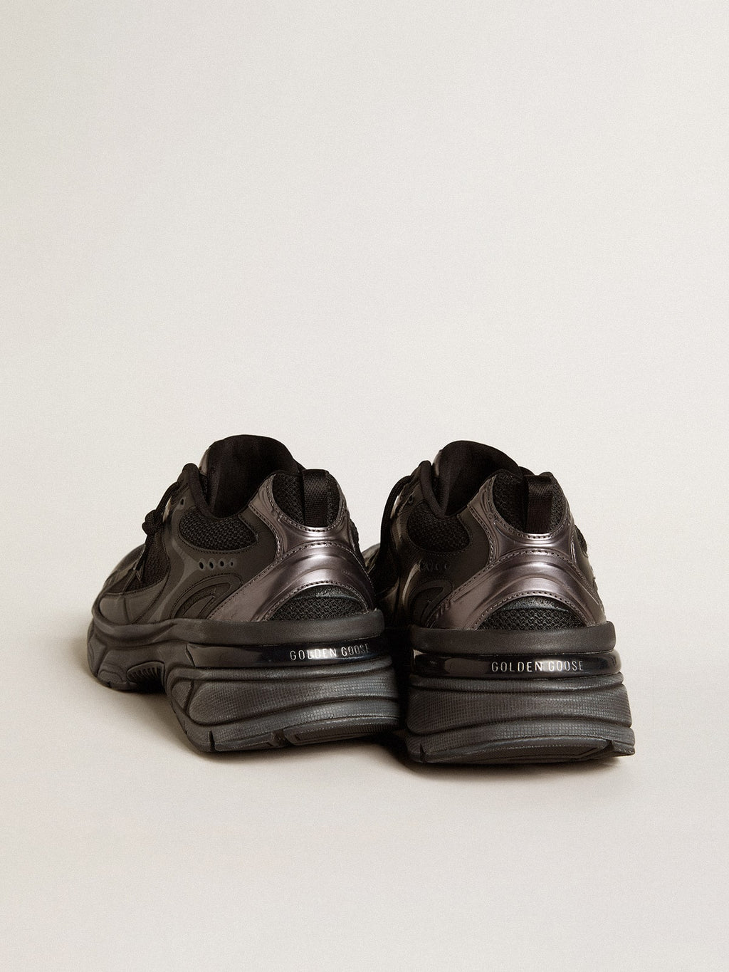 Men's Lightstar with black leather and mesh upper and black star| Golden Goose