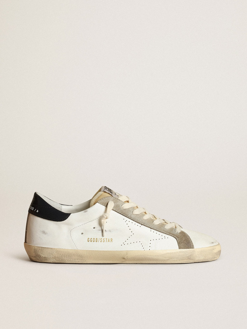 Men's Super-Star with perforated star and blue heel tab| Golden Goose