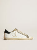 Men's Super-Star with perforated star and blue heel tab| Golden Goose