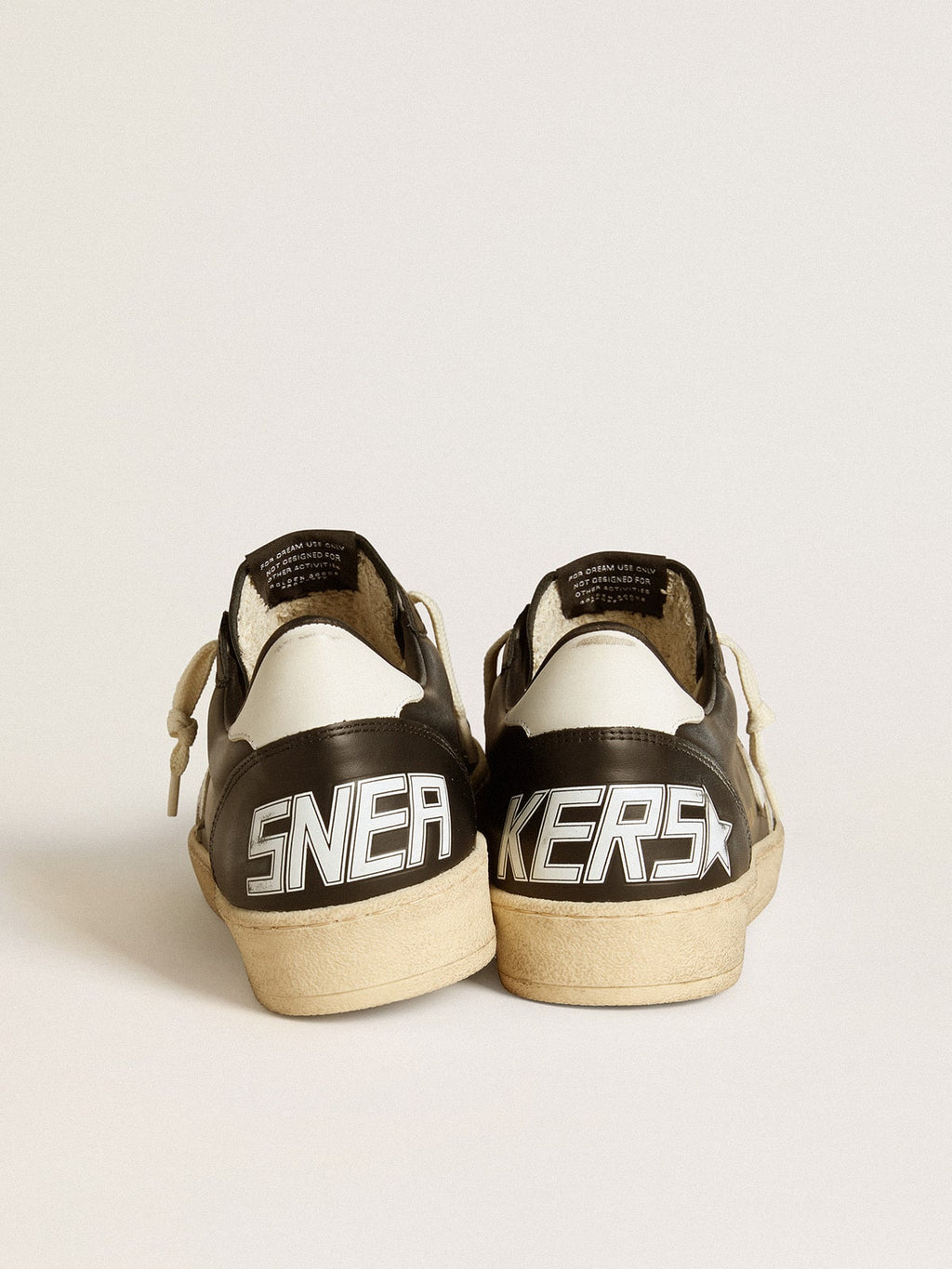 Men's Ball Star in black nappa with white leather star and heel tab| Golden Goose